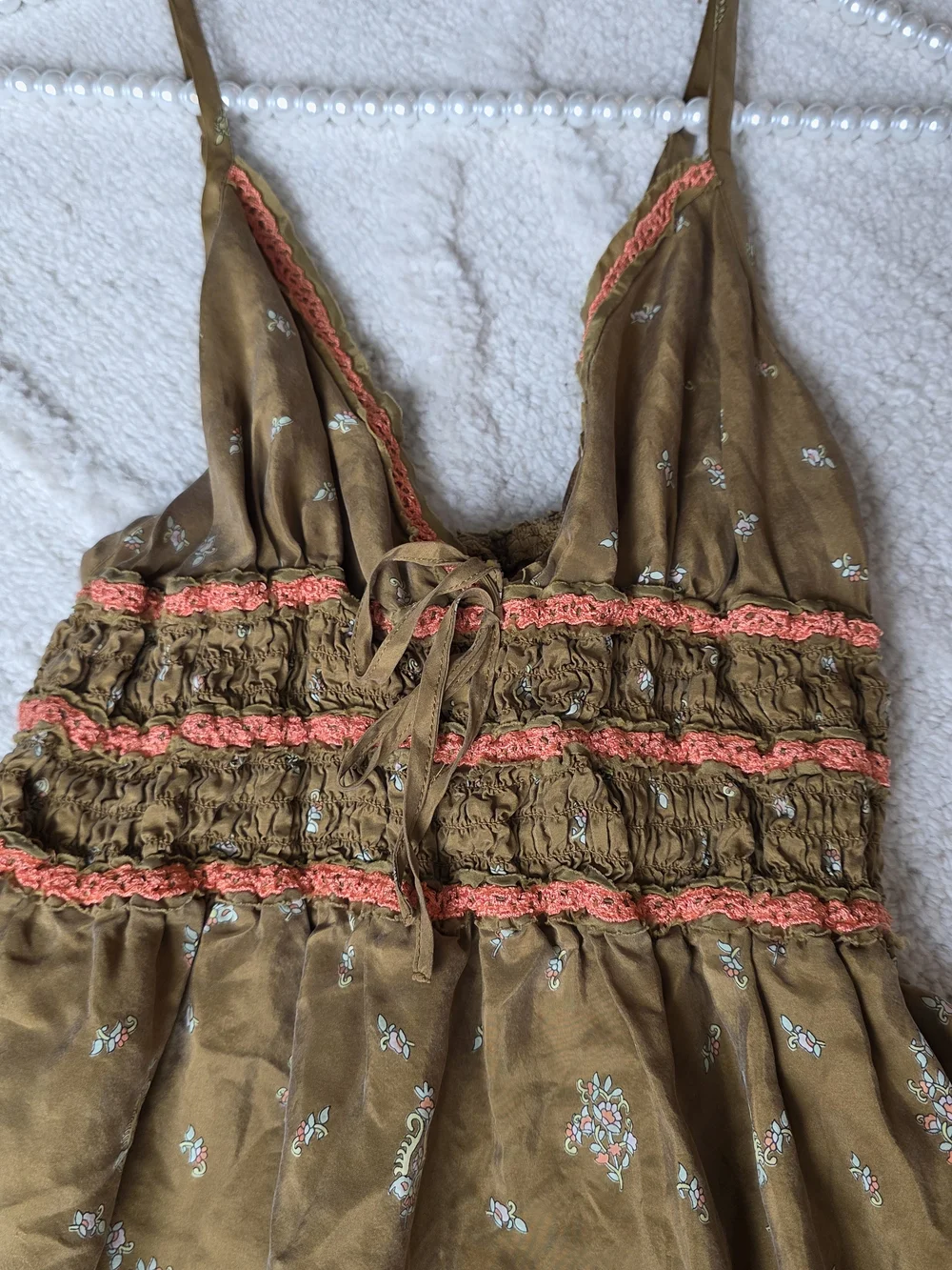 Free People Boho Paisley Floral Silk Dress - Picture 5 of 8